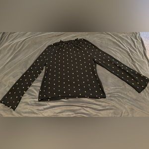 MADEWELL Texture & Thread Ruffled Mockneck Top in Rainbow Buds